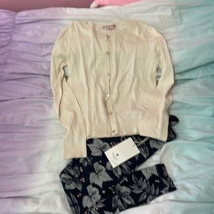 Bonpoint cardigan and Zara leggings size 10 y (134 cm)